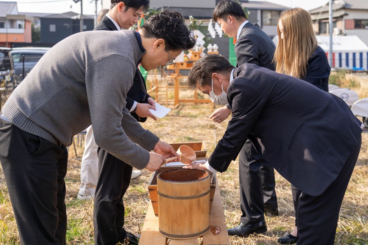 「福岡市東区唐原01」注文住宅現場リポート①【地鎮祭】