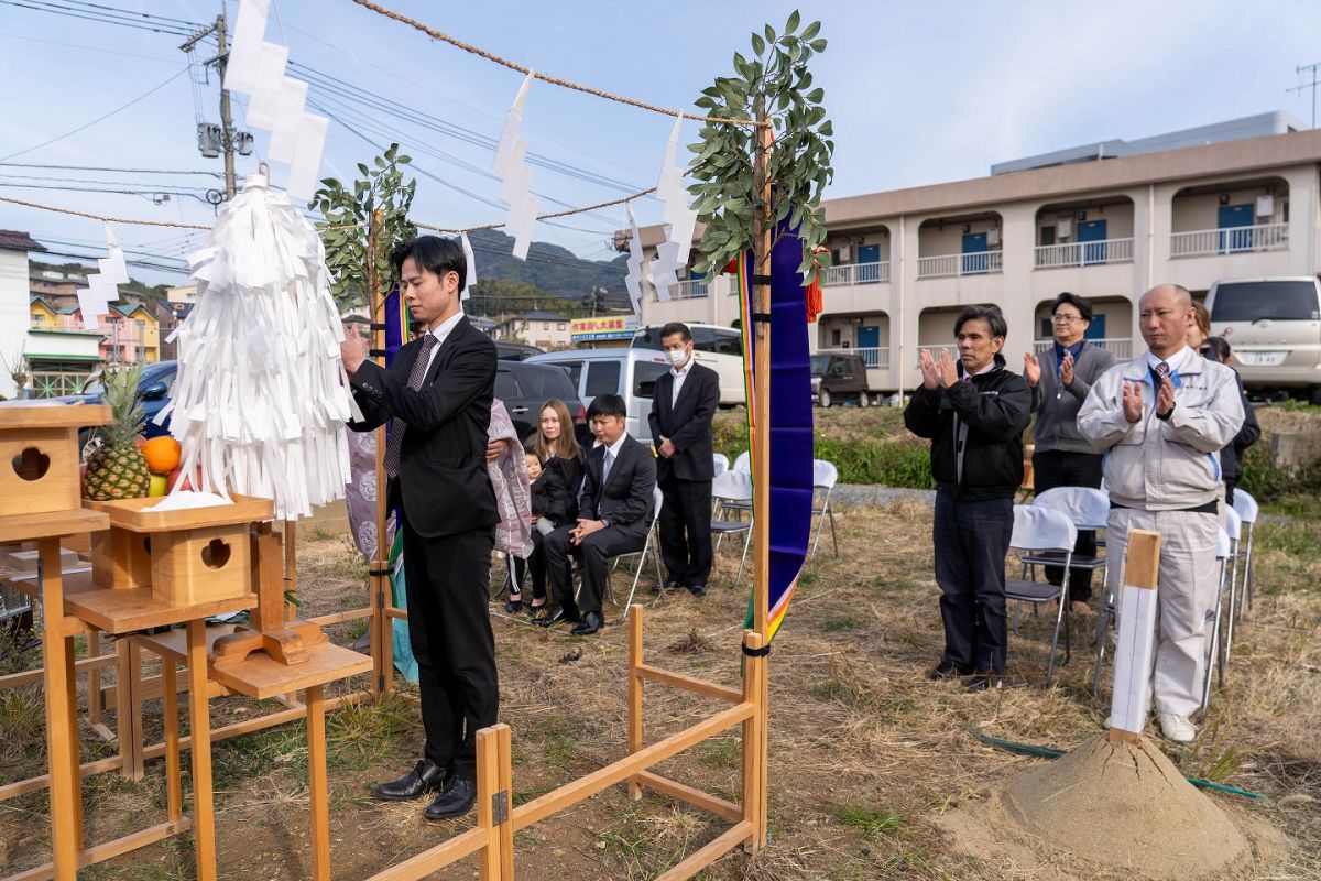 「福岡市東区唐原01」注文住宅現場リポート①【地鎮祭】