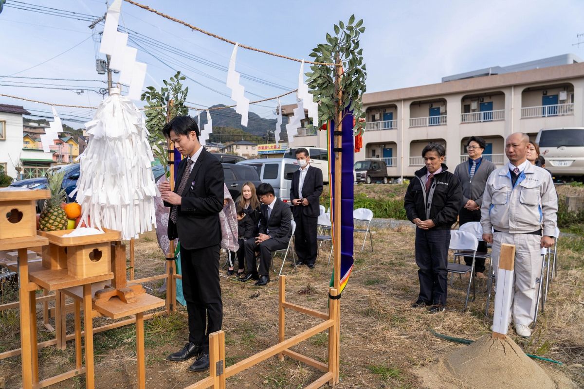 「福岡市東区唐原01」注文住宅現場リポート①【地鎮祭】