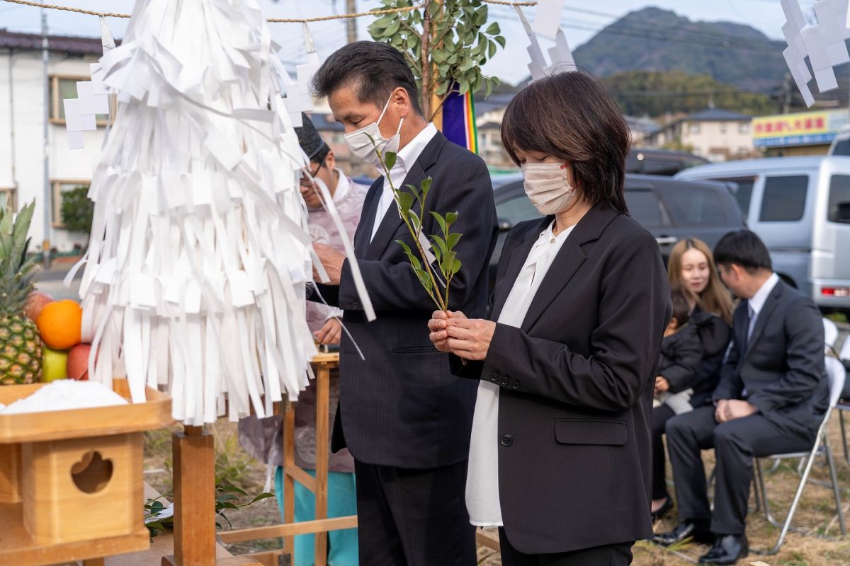 「福岡市東区唐原01」注文住宅現場リポート①【地鎮祭】