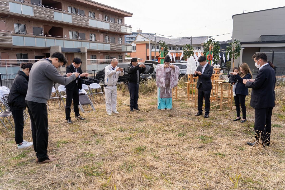 「福岡市東区唐原01」注文住宅現場リポート①【地鎮祭】