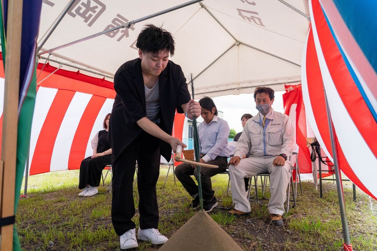 「遠賀郡水巻町02」注文住宅現場リポート①【地鎮祭】