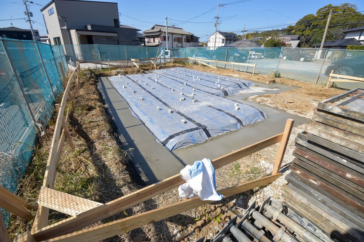 「福岡市東区唐原01」注文住宅現場リポート②【基礎工事】【捨てコン】