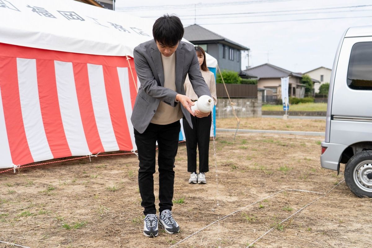 「福津市宮司02」注文住宅現場リポート①【地鎮祭】