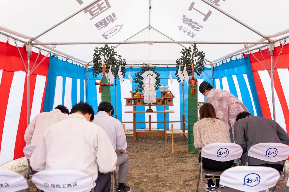 「福津市宮司02」注文住宅現場リポート①【地鎮祭】