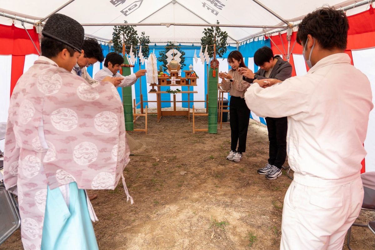 「福津市宮司02」注文住宅現場リポート①【地鎮祭】