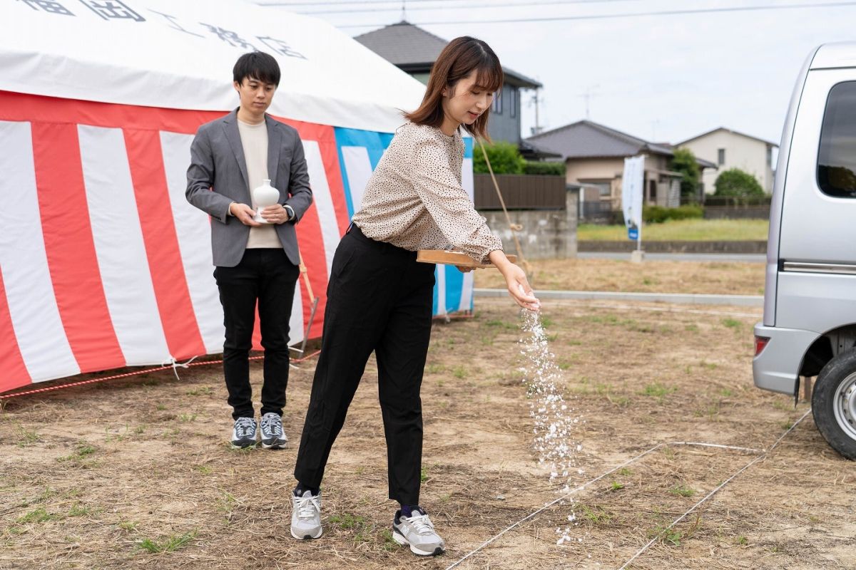 「福津市宮司02」注文住宅現場リポート①【地鎮祭】