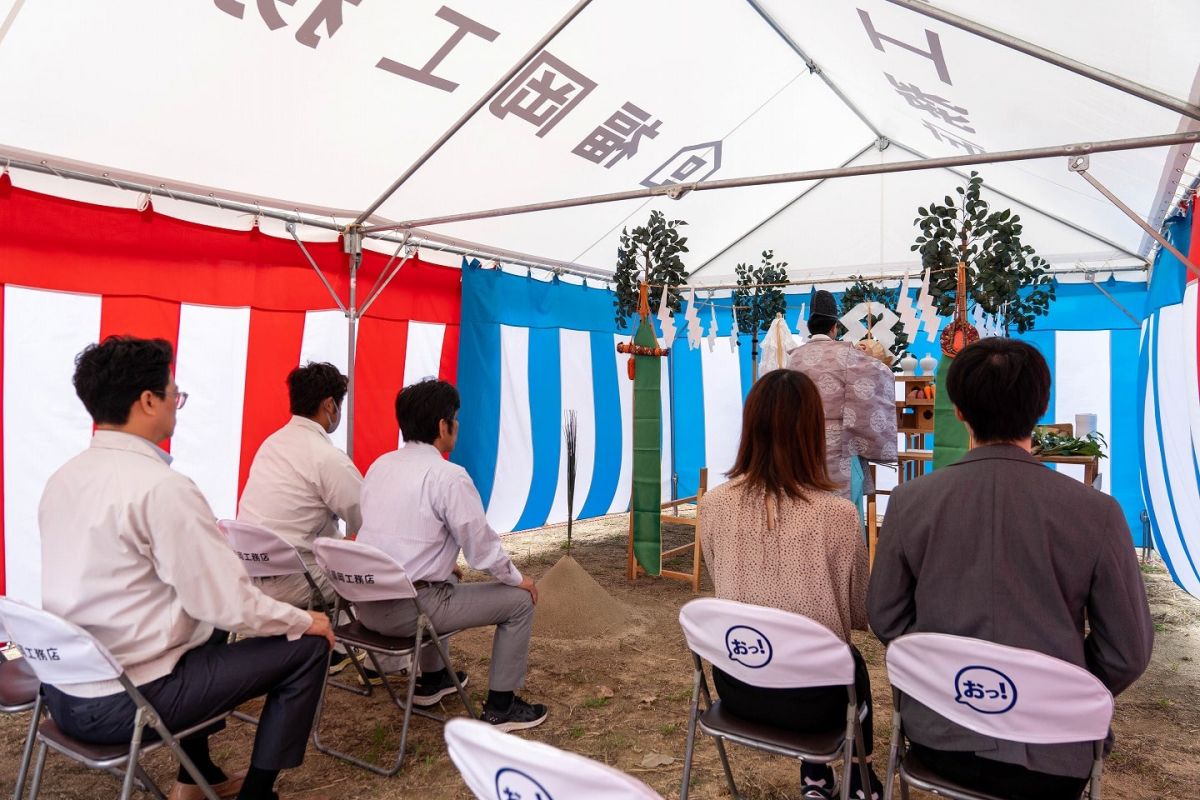 「福津市宮司02」注文住宅現場リポート①【地鎮祭】