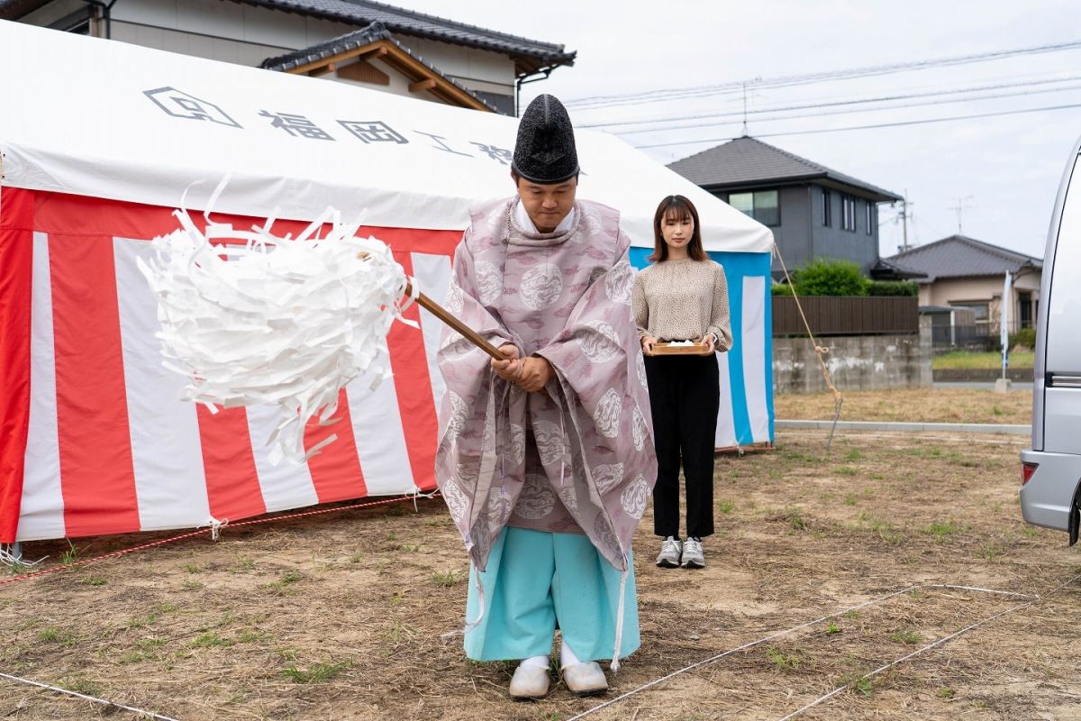 「福津市宮司02」注文住宅現場リポート①【地鎮祭】