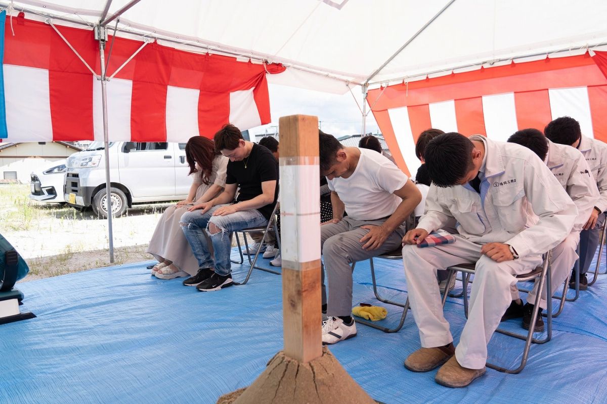 「糟屋郡須恵町旅石01」注文住宅現場リポート①【地鎮祭】