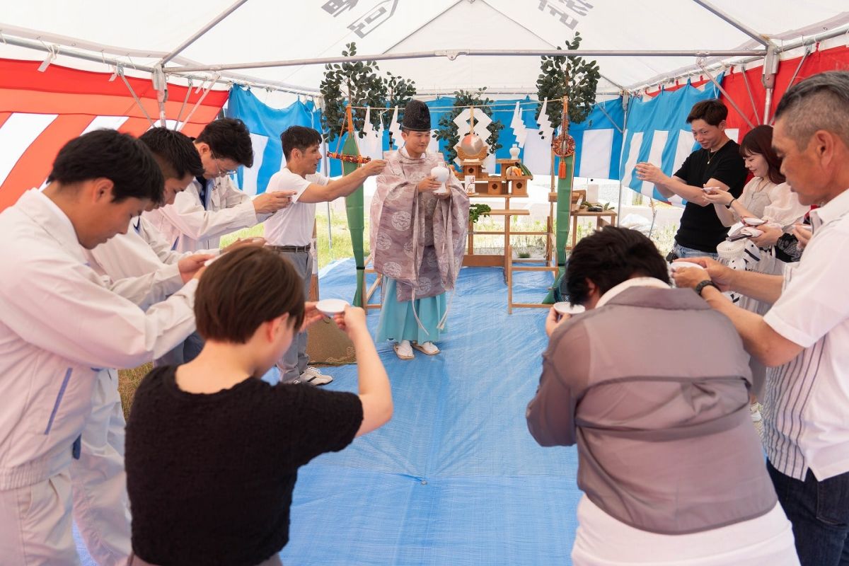 「糟屋郡須恵町旅石01」注文住宅現場リポート①【地鎮祭】