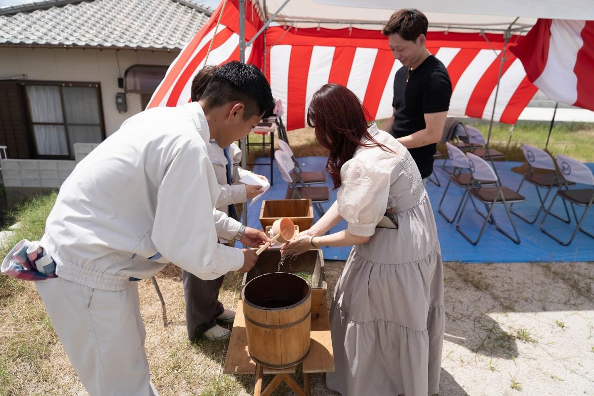 「糟屋郡須恵町旅石01」注文住宅現場リポート①【地鎮祭】