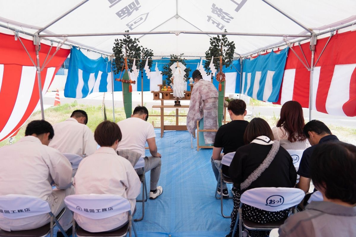 「糟屋郡須恵町旅石01」注文住宅現場リポート①【地鎮祭】