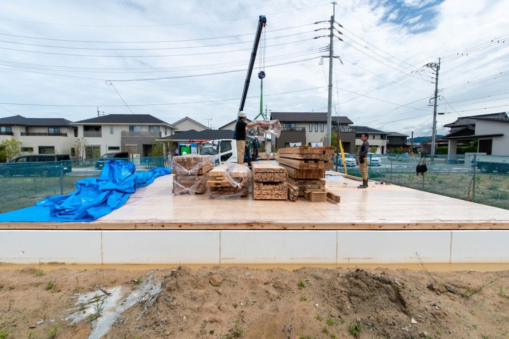 「糟屋郡粕屋町03」注文住宅現場リポート⑤【木工事】【部材搬入】